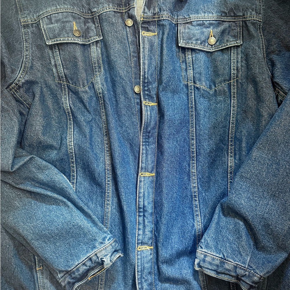 Liberty Blues Men's Big & Tall Blue Denim Jacket with Cozy Lined Interior - Picture 6 of 8